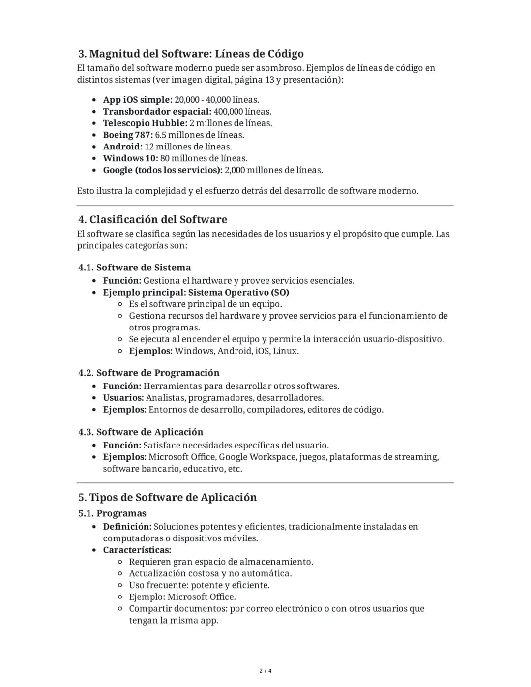 Resumen Integrado: El Mundo del Software
Este resumen integra la información de las imágenes de apuntes manuscritos y el material
digital pr
