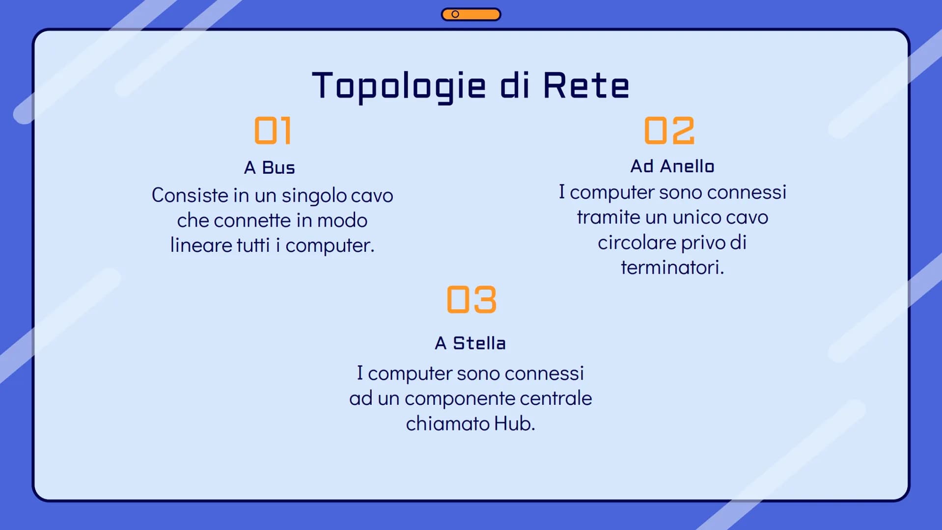 # Le reti
informatiche Che cos'è una rete?

Una rete informatica è un insieme di
computer connessi tra di loro per mezzo di
cavi o antenne c