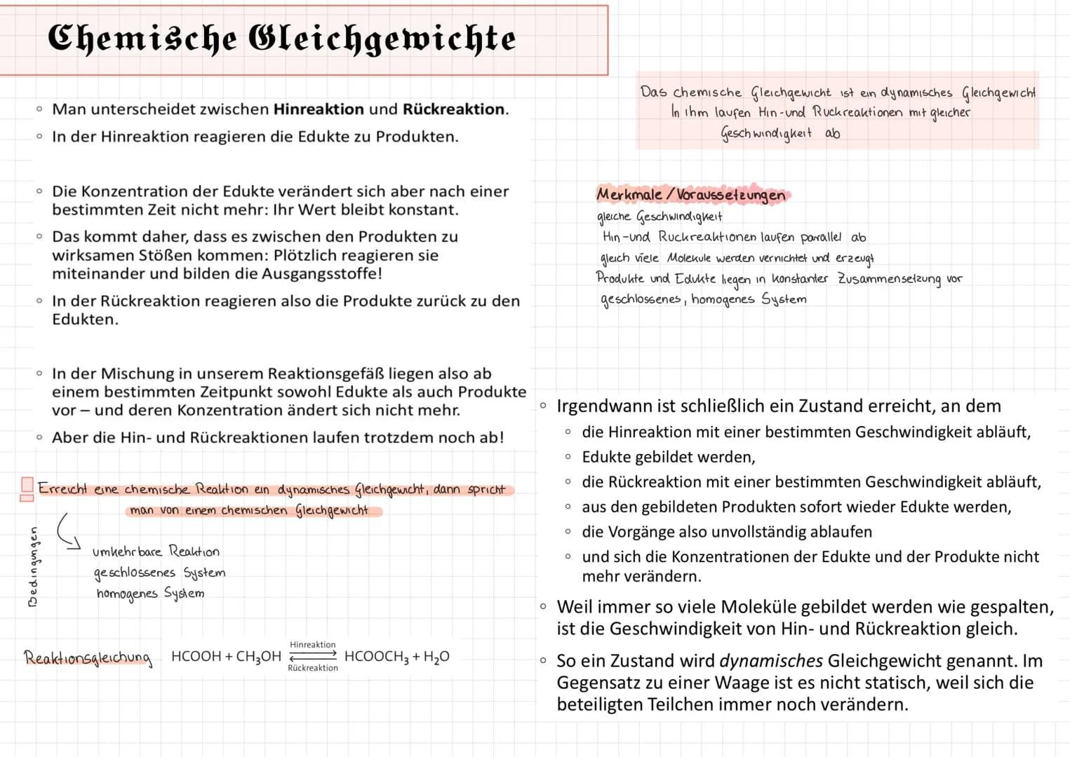 # Chemische Gleichgewichte

• Man unterscheidet zwischen Hinreaktion und Rückreaktion.
• In der Hinreaktion reagieren die Edukte zu Produkte