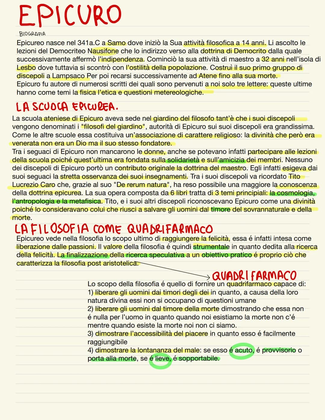# EPICURO

BIOGRAFIA
Epicureo nasce nel 341a.C a Samo dove iniziò la Sua attività filosofica a 14 anni. Li ascolto le
lezioni del Democriteo