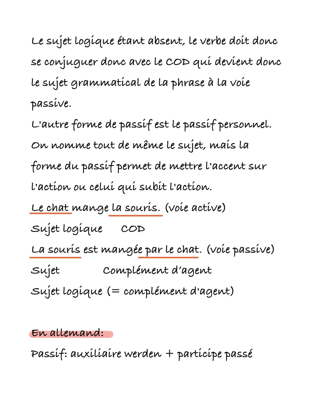 Allemand

Le passif

A quoi sert le passif?

Le passif est employé pour éviter d'indiquer
celui qui fait l'action (le sujet logique), soit
p