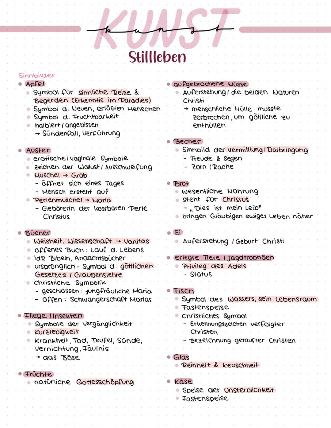 # KUNST

Stillleben

Welche Funktionen hat Kunst?

*   aesthetische Funktion

    religiós / symbolisch

*   politisch / militārisch

    re