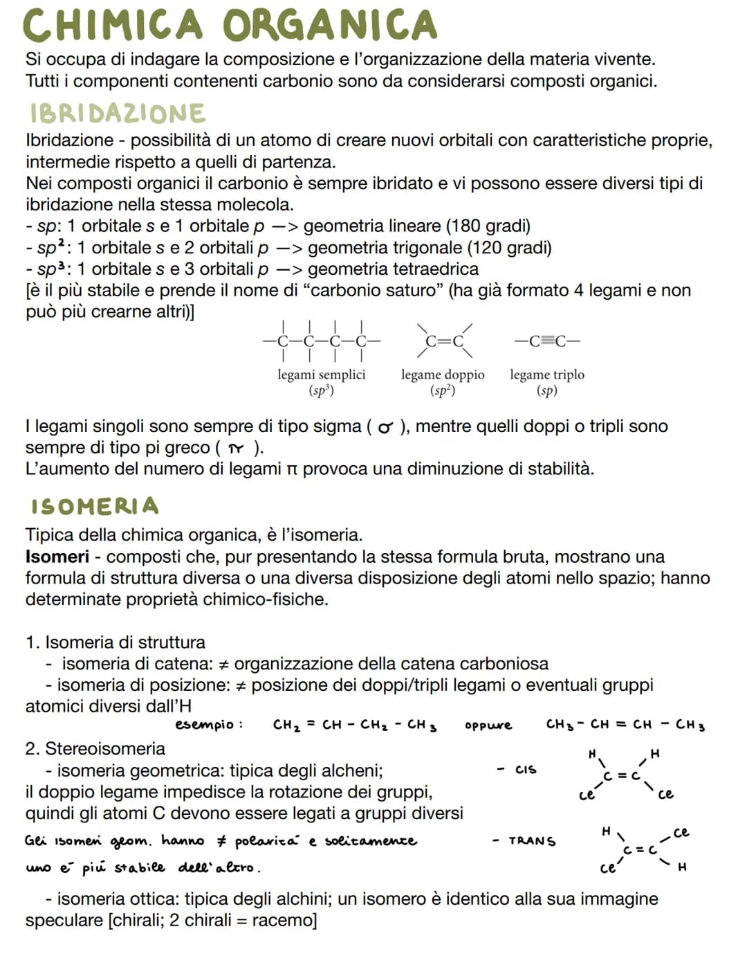 # CHIMICA ORGANICA

Si occupa di indagare la composizione e l'organizzazione della materia vivente.
Tutti i componenti contenenti carbonio s