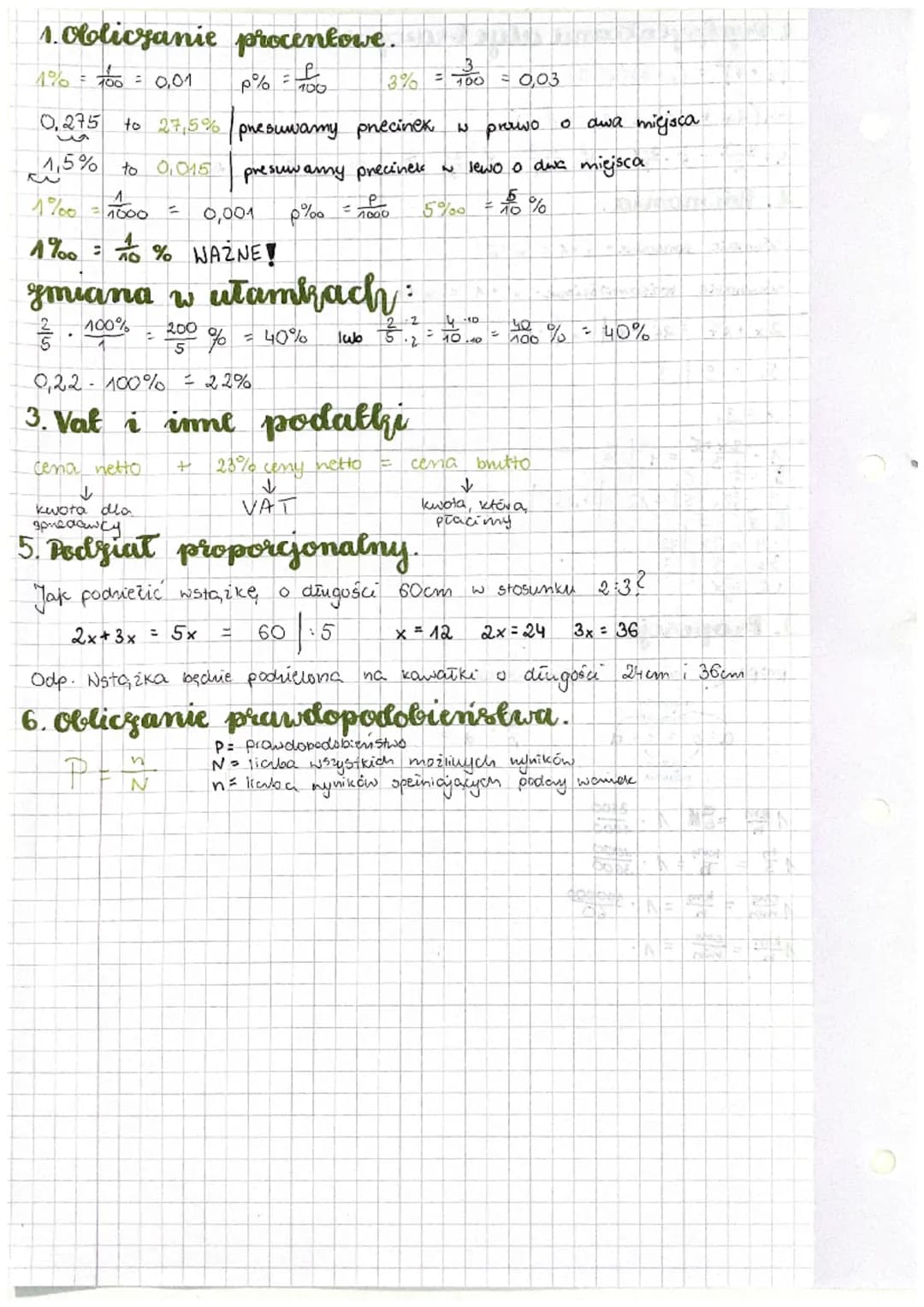 # 1. Obliczanie procentowe.
1% 100 = 0,01
p% = $\frac{p}{100}$
3% = $\frac{3}{100}$ = 0,03
0,275 to 27,5% pnesuwamy precinek w prawo o awa m