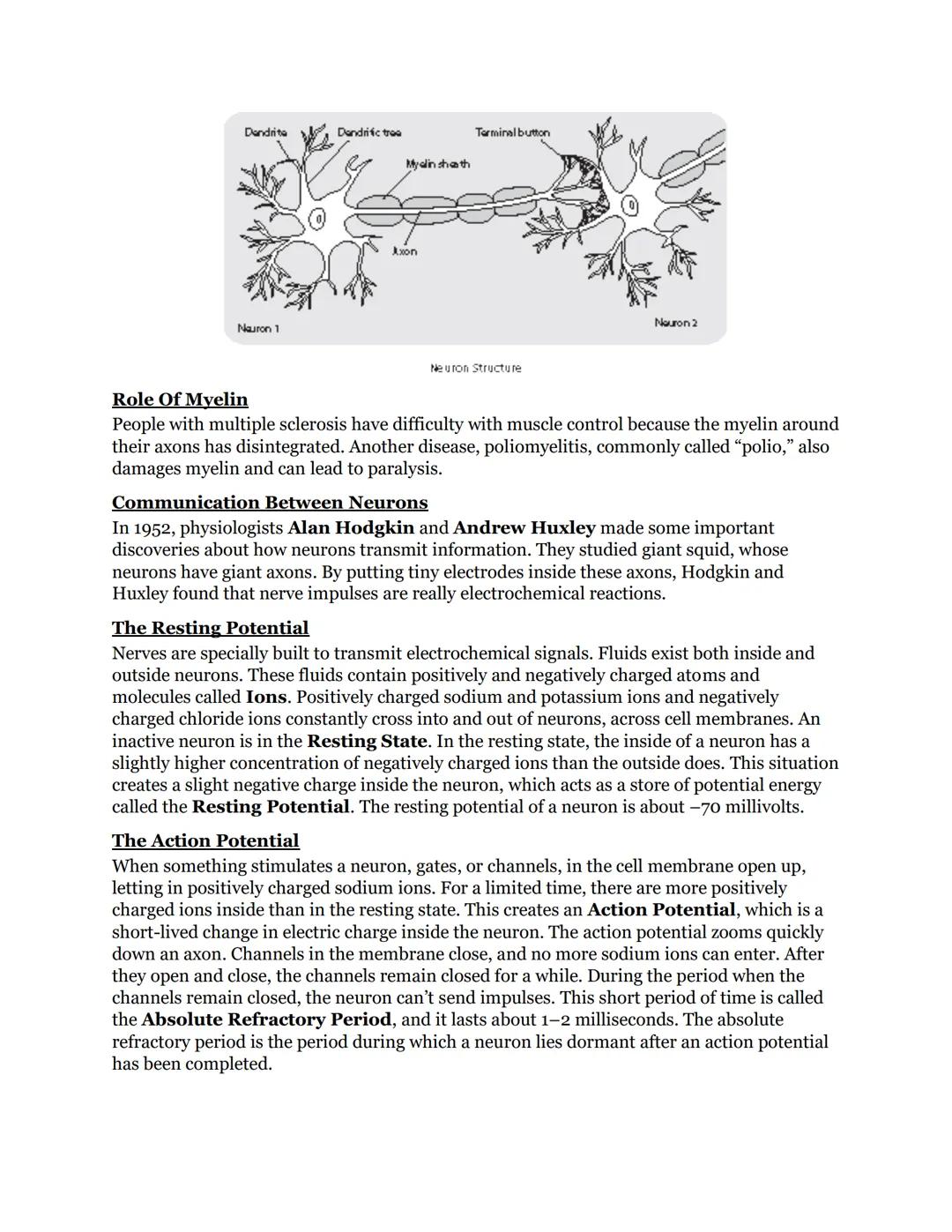 # Chapter 3 Part 1 - Biological Bases of Behavior
Neurons, Hormones, and the Brain

## A. Introduction

The brain is an essential part of th