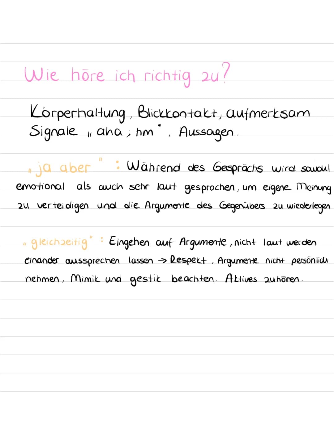  Klassenarbeit Nr. 1

$\\rightarrow$ Arten von Kommunikation

(1) Verbale Kommunikation.
-Mündlich - Schriftlich

(2) Nonverbale Kommunikati