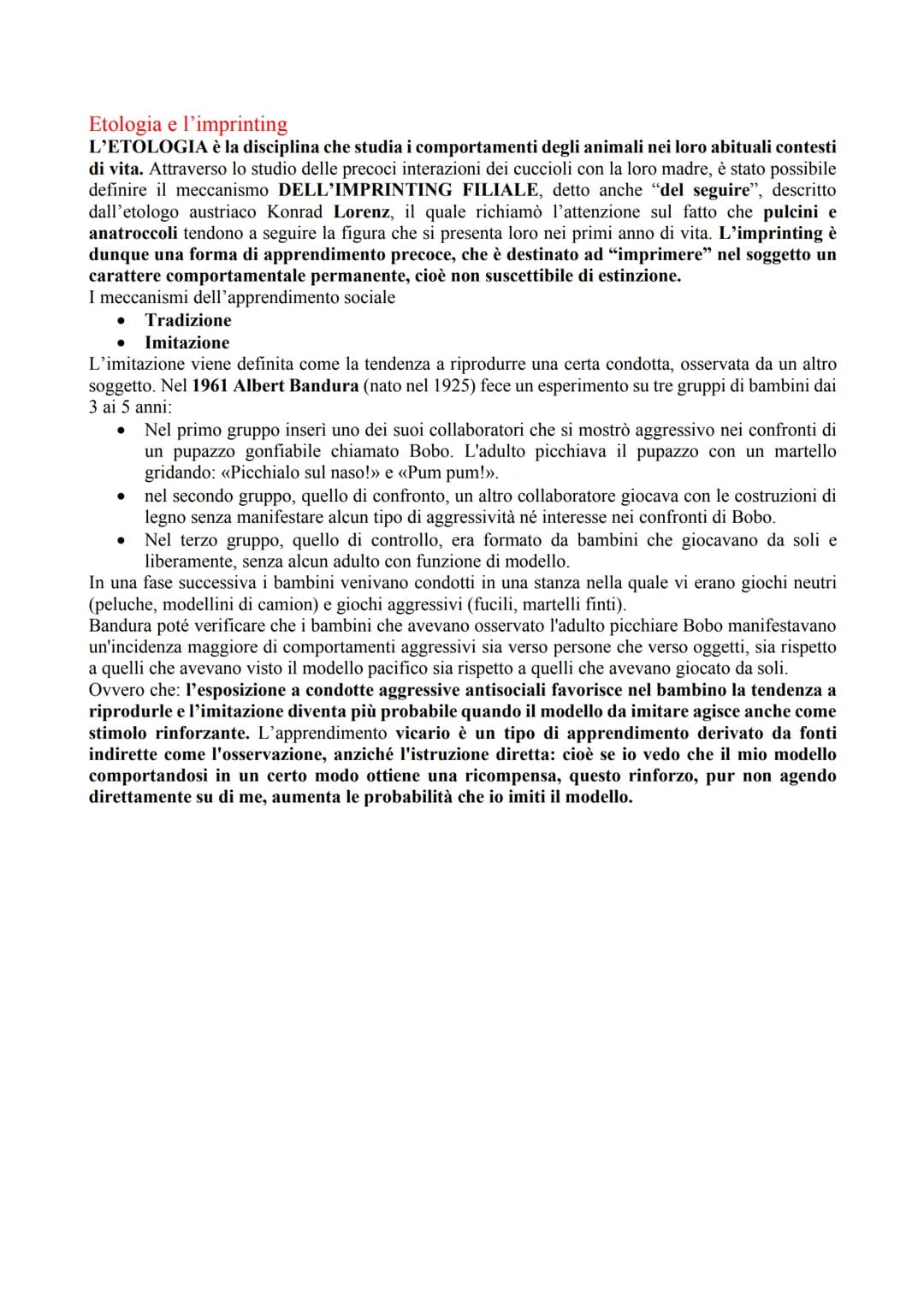 # L'APPRENDIMENTO

Definizione:
L'apprendimento è una modifica del nostro comportamento, basato sull'esperienza:
- Non implica sempre un ins