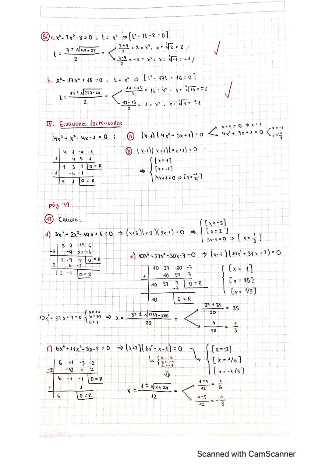 UNIDADE 4: ECUACIÓNS E INECUACIÓNS

(A) Ecuacións

I) grow (páx. 84-33 a,b,e, f).

a) $3(x-2)-12 = x-(2x+8) \Rightarrow 3x-6-12=x-2x-8 \Righ