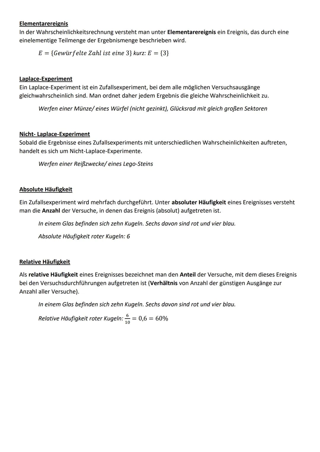 # Wahrscheinlichkeitsrechnung (Stochastik)
## Grundbegriffe

Zufallsexperiment

Damit es sich in der Mathematik bei einem Vorgang um ein Zuf
