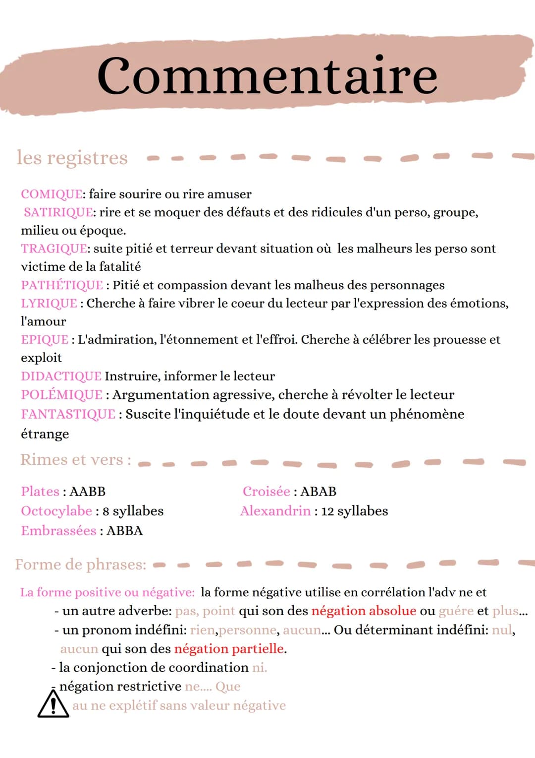 # Commentaire

les registres

COMIQUE: faire sourire ou rire amuser

SATIRIQUE: rire et se moquer des défauts et des ridicules d'un perso, g