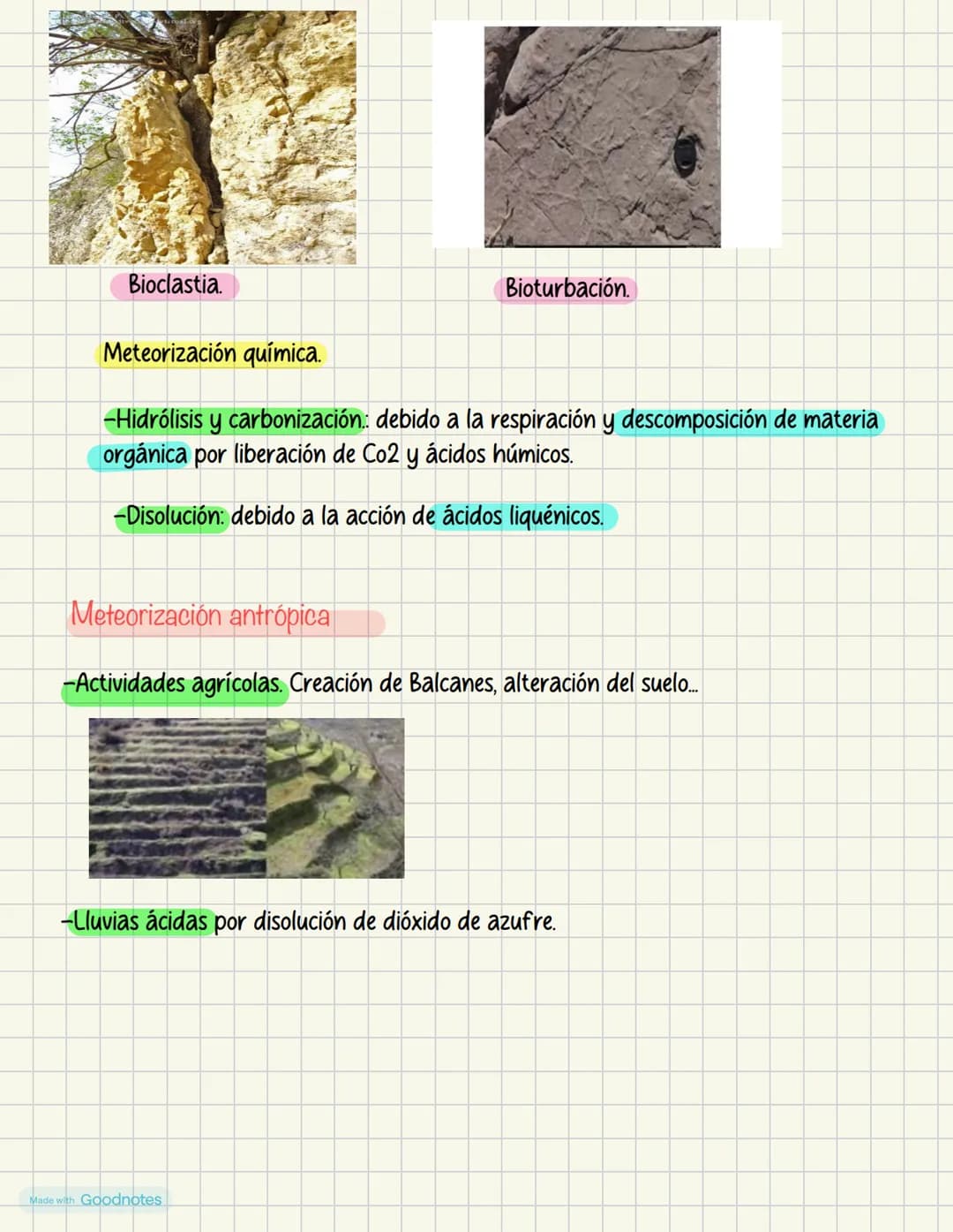 # Procesos geológicos externos

2.LA METEORIZACIÓN

La meteorización es la alteración o descomposición que experimentan las rocas cerca de
l