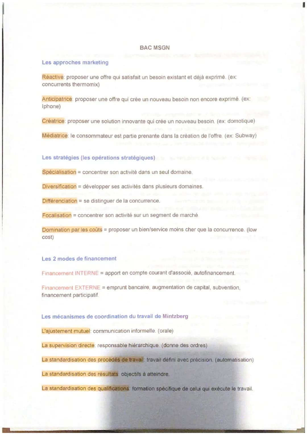 BAC MSGN

Les approches marketing

Réactive: proposer une offre qui satisfait un besoin existant et déjà exprimé. (ex:
concurrents thermomix