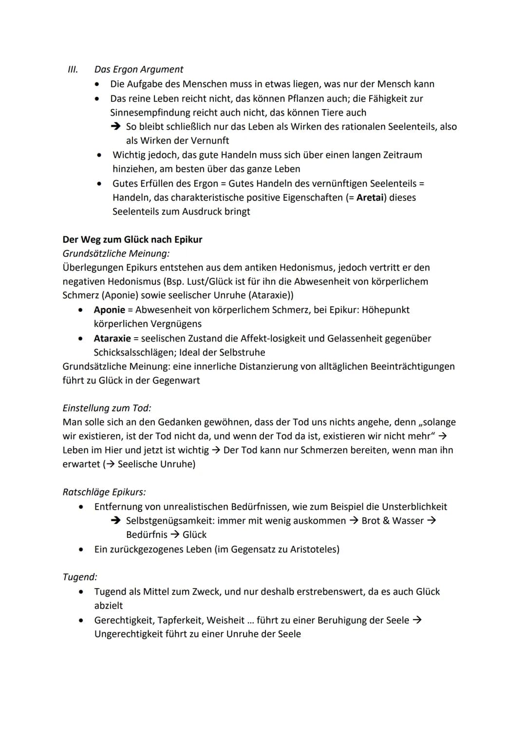 Ethik Zusammenfassung - 12/2 - Glück

Fachbegriffe:

- Askese: streng enthaltsame Lebensweise, Entsagung und Selbstüberwindung
- Hedonismus: