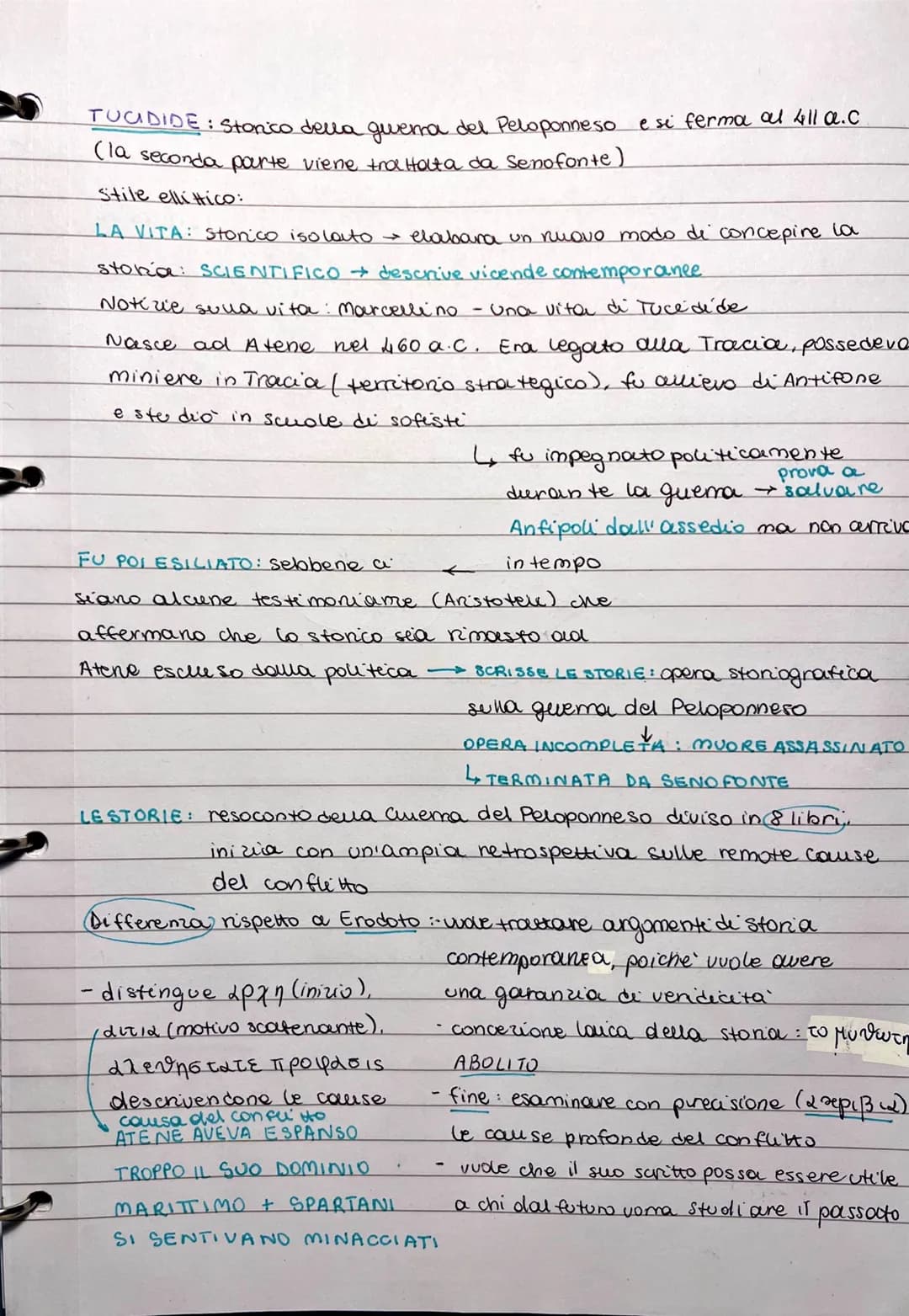 # TUCIDIDE: Stonico della guerra del Peloponneso e si ferma al lla.c
(la seconda parte viene tra Holta da Senofonte)

Stile ellittico:

LA V