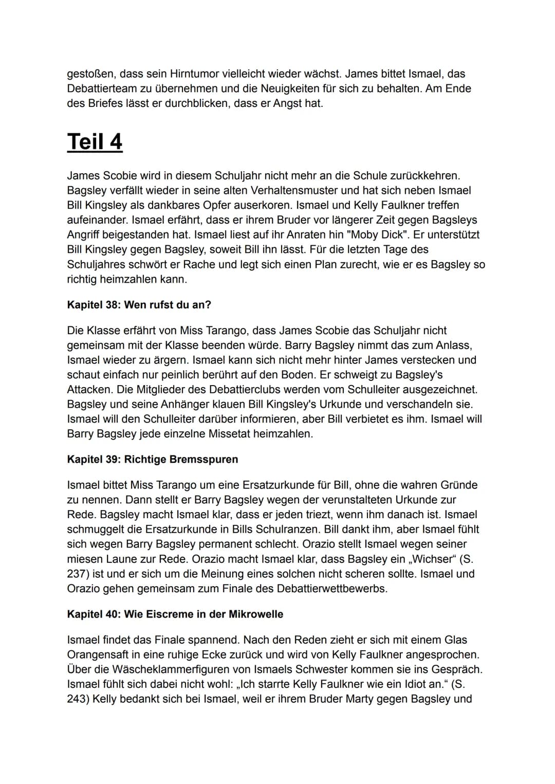 # Nennt mich nicht Ismael

Inhaltsangabe/Zusammenfassung

2006 erschien der Jugendroman „Don't Call Me Ishmael!" des australischen Autors
Mi
