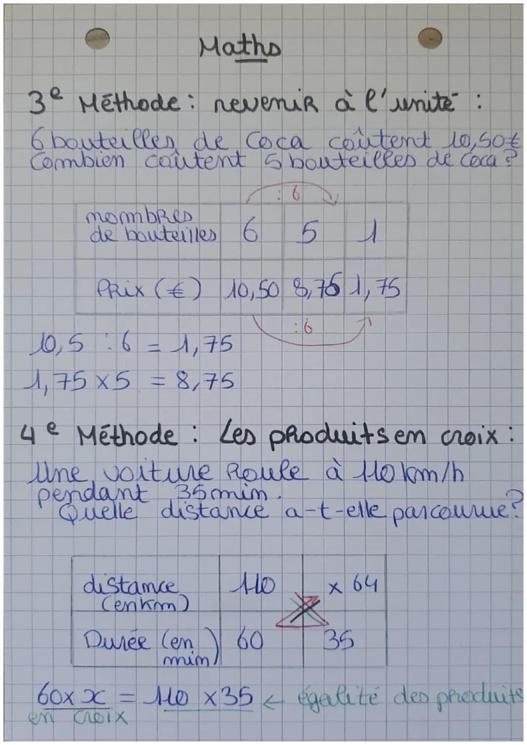 # Maths

De finition

Deux grandeurs somt
Proportionnelles ai, quand on
nultiplie e'une pas un membre
I authe est multiplice par le mêmé
mom