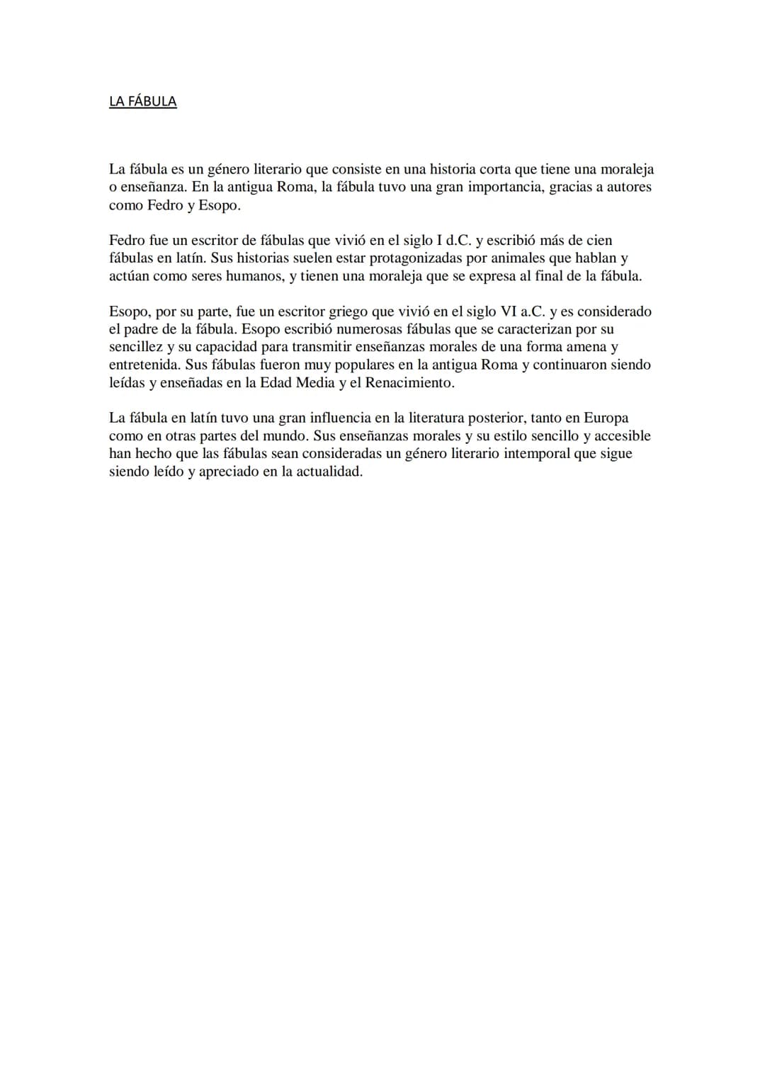 # LITERATURA ROMANA

La literatura romana abarca un amplio período de la historia de la cultura latina y se
desarrolló desde la fundación de