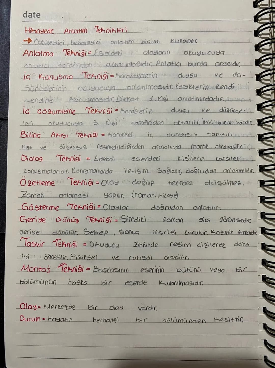 date

Hikayede Anlatım Teknikleri
- Dyüleyici, betimlesici onlatım biçimi Kullanır
Anlatma Tekniği = Eserderi Olayların
anlatıcı tarafından 