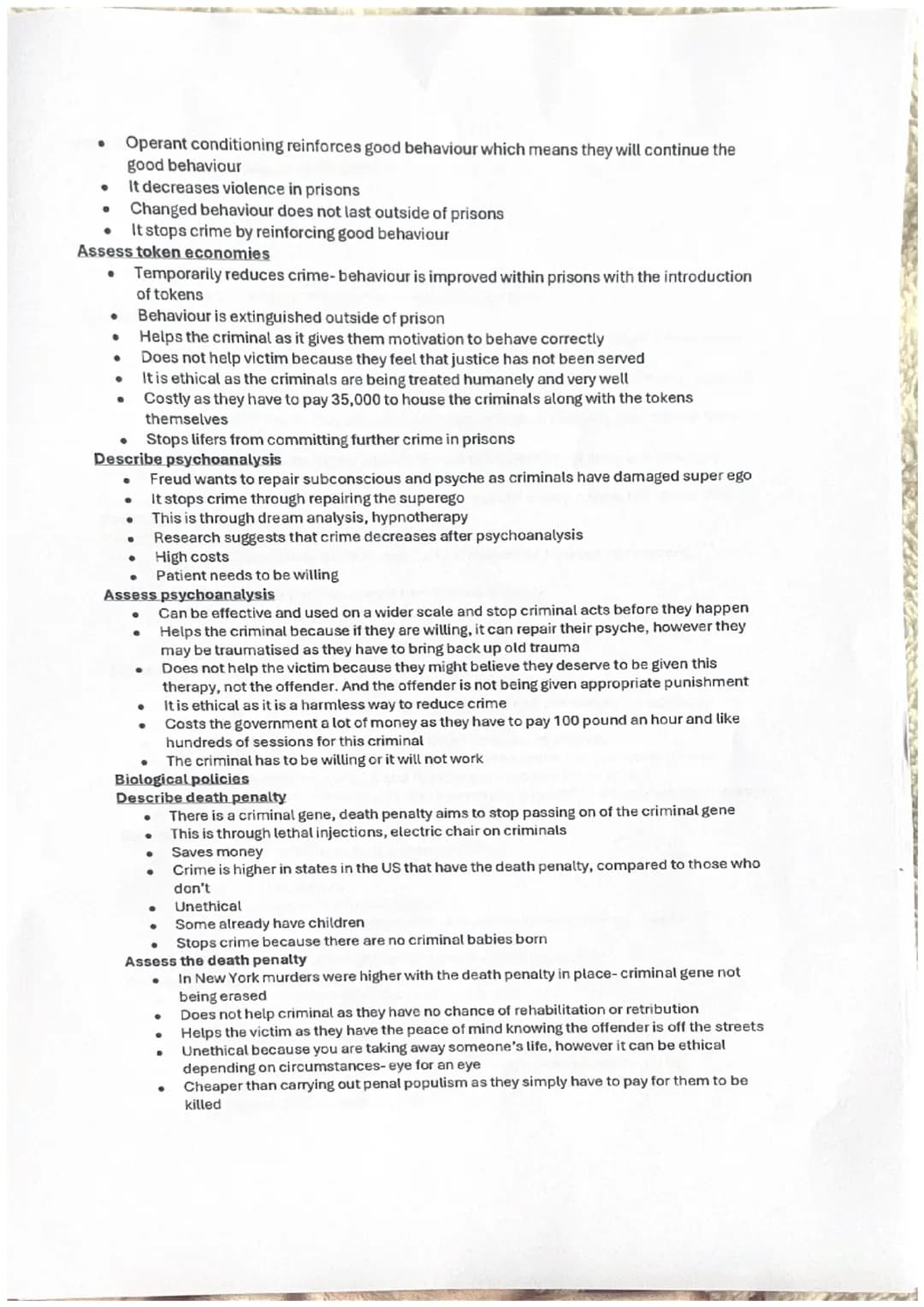 Answer plans for all questions

-1.1

Describe crime

*   Set of laws put in place, if broken it results in punishment
*   Legal system defi