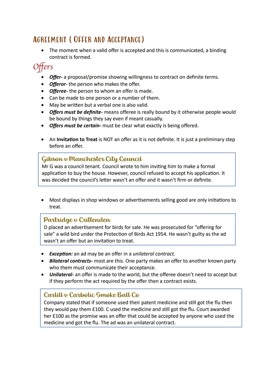 # Contract

# Formation # INTRODUCTION
*   Definition of a Contract- an agreement which is binding in law/ one that the court
will enforce.
