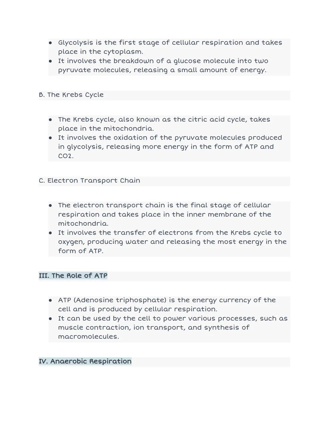 # CELLULAr Respiration

I. Introduction

- Cellular respiration is the process by which cells convert the
energy stored in organic molecules