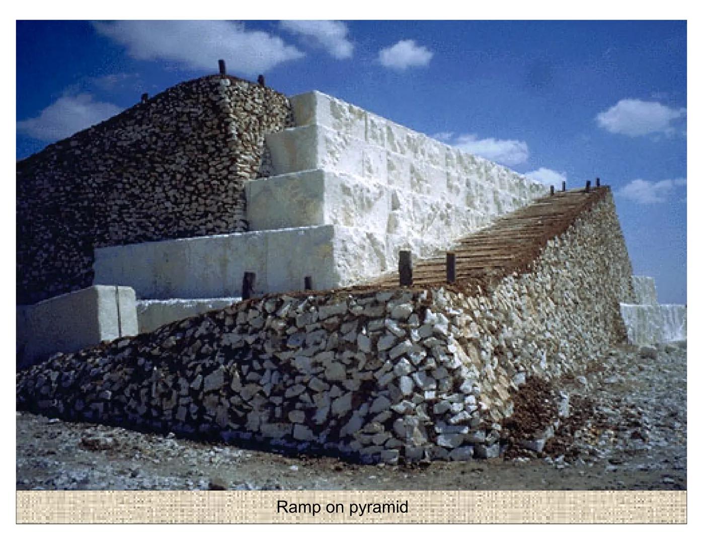 ARCHITECTURE ARCHITECTURE: The
ancient Egyptians built their
pyramids, tombs, temples
and palaces out of STONE,
the most durable of all
buil