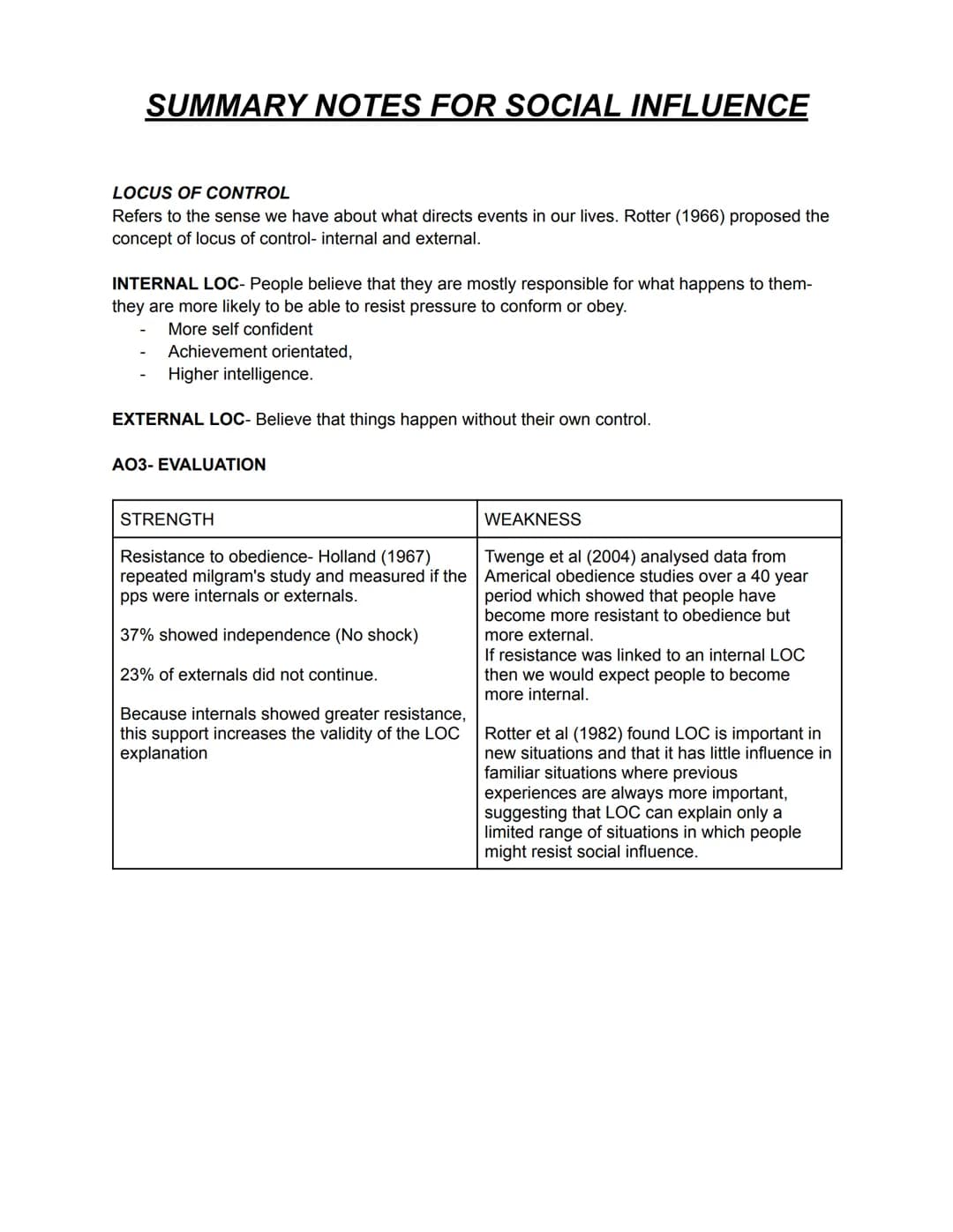 # SUMMARY NOTES FOR SOCIAL INFLUENCE

## ASCH EXPERIMENT FOR CONFORMITY

Procedure

- 123 participants (pps) American males
- Naive pps in a