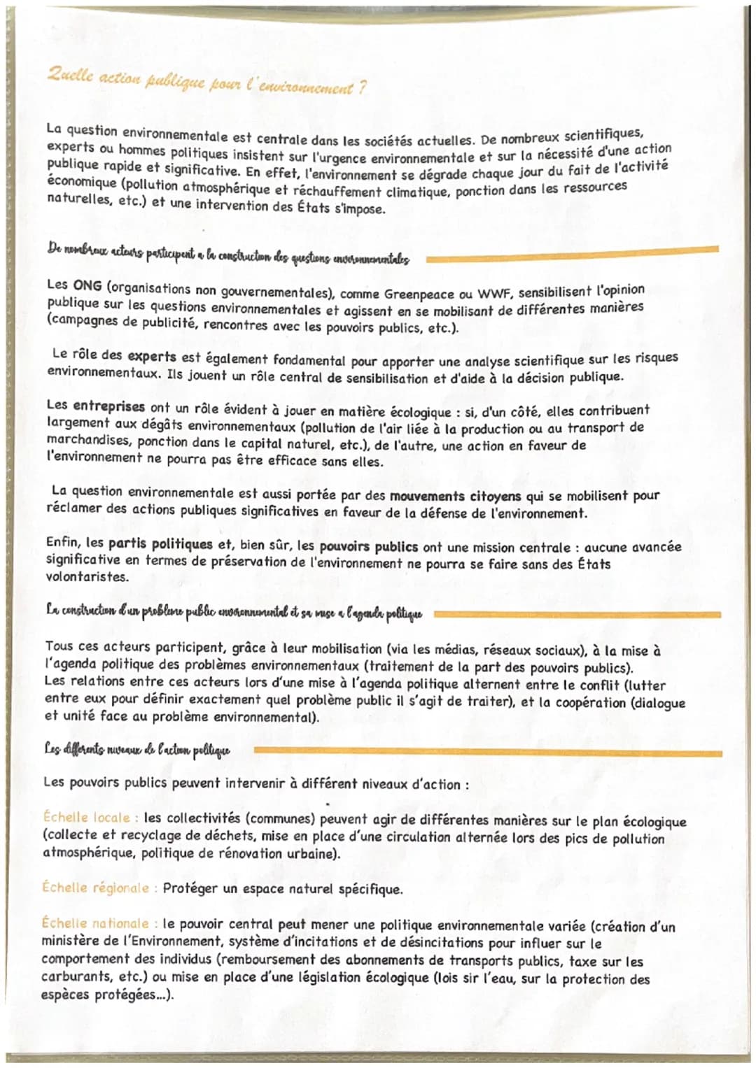 # Quelle action publique pour l'environnement ?

La question environnementale est centrale dans les sociétés actuelles. De nombreux scientif