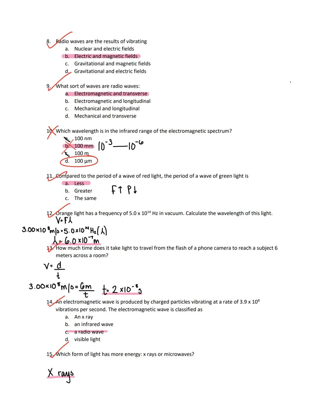 # The Electromagnetic (Light) Spectrum: a guided tour

1 A visible electromagnetic (EM) wave has a frequency of 5.10 x $10^{24}$ Hz. If you 