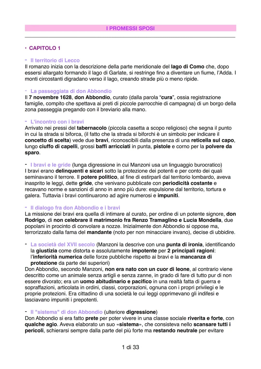 # I PROMESSI SPOSI

- CAPITOLO 1

- Il territorio di Lecco
Il romanzo inizia con la descrizione della parte meridionale del lago di Como che
