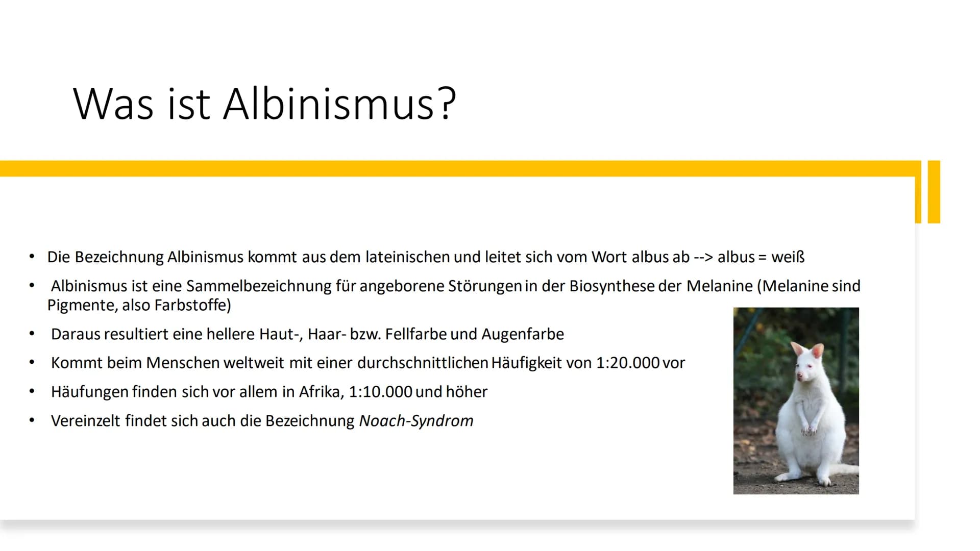 Albinismus # Inhaltsverzeichnis

*   Was ist Albinismus?
*   Symptome und Beschwerden
*   Genetische Ursachen / Erbgang
*   Unterschiedliche