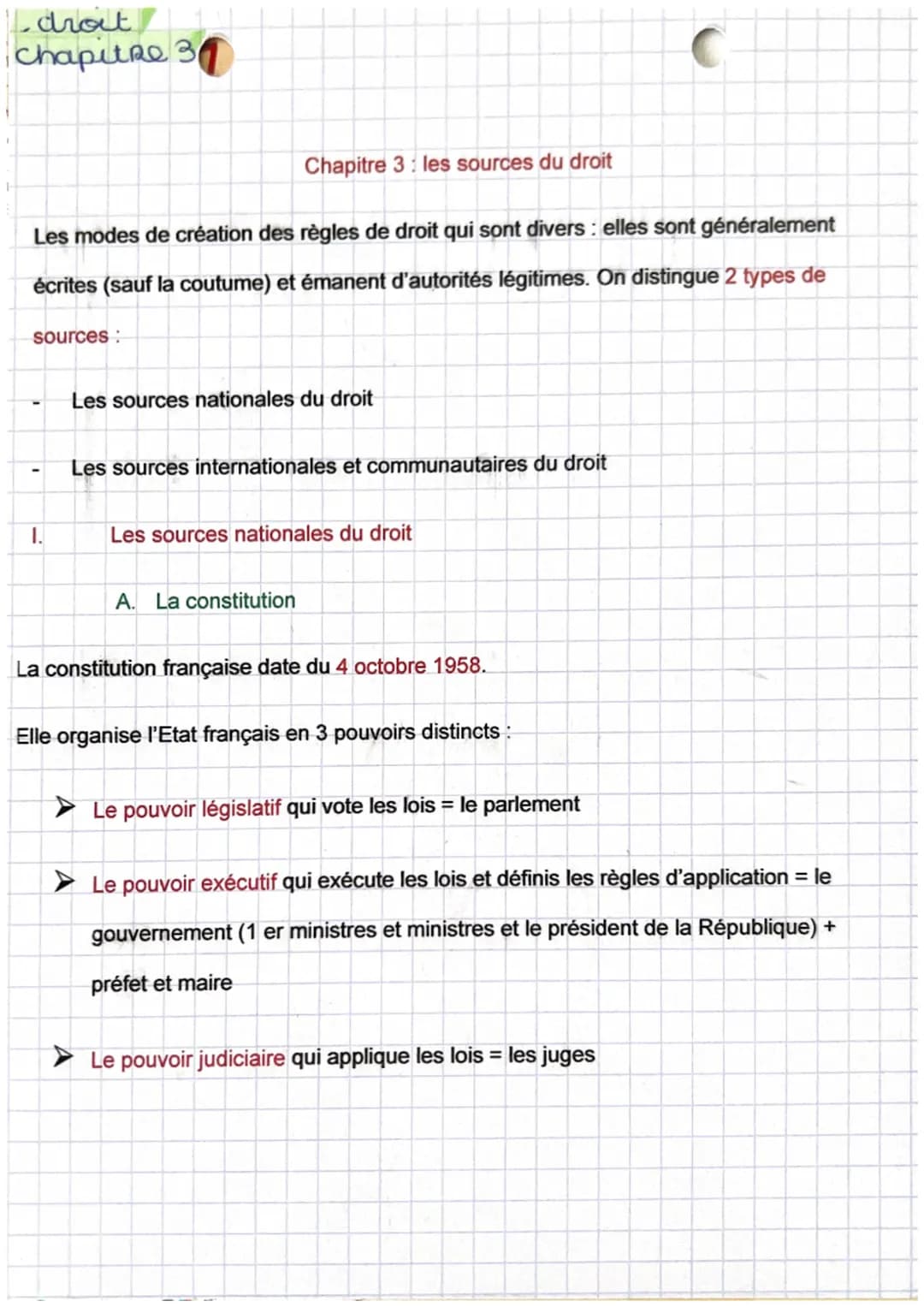 # droit
Chapitre 3

Chapitre 3 : les sources du droit

Les modes de création des règles de droit qui sont divers : elles sont généralement
é