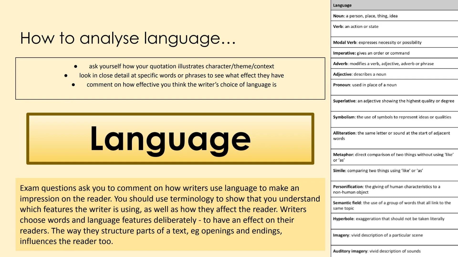 # English Language Paper 1

(AQA) # Paper 1 Overview

Language Paper 1 has 5 questions in total:

*   Q1: List 4 things about the text... [4
