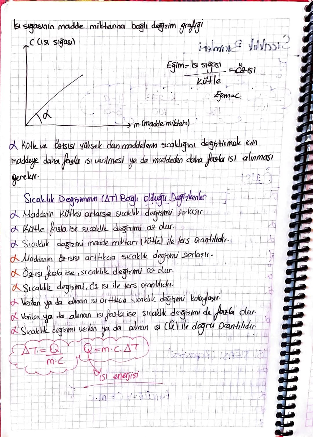 -Isı ve Sıcaklık-

Sıcaklık: Maddeyi duşturan taneciklerin ortalama kinetik enerjisi de ilgili
bir büyüklüktür.

f Sıcaklık enerji değildir.