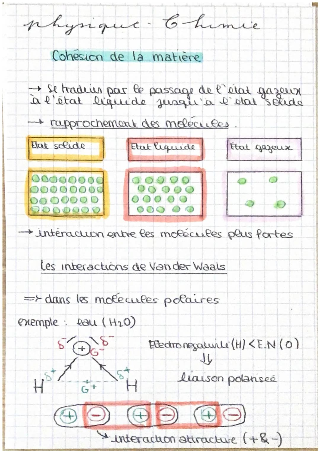physique-Chimie

Cohésion de la matière

→ se tradies par le passage de l'etat gazeux
à l'état liquide jusqu'à l' etal solide

→rapprochemen