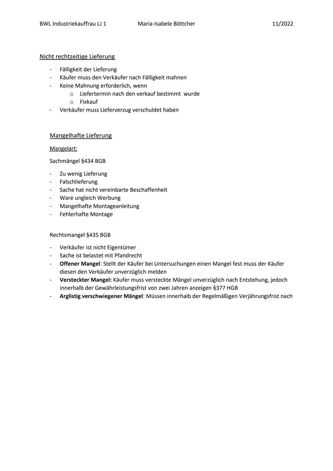 BWL Industriekauffrau J1

Maria-Isabele Böttcher

11/2022

Teil 1

Vorrangige Recht des Käufers

Ersatzlieferung / Nachlieferung/Nachbesseru