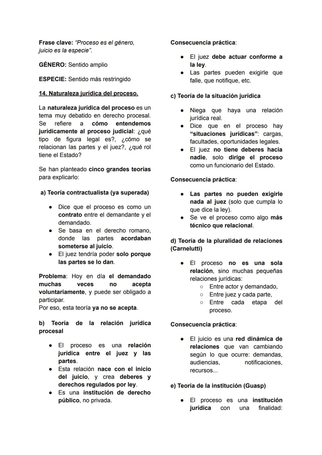 # 1. Elementos del derecho procesal

Mario Casarino, TOMO III, pág 19 - 32

# EL PROCESO Y LAS PARTES

I. El proceso

13. Concepto.

¿Qué es