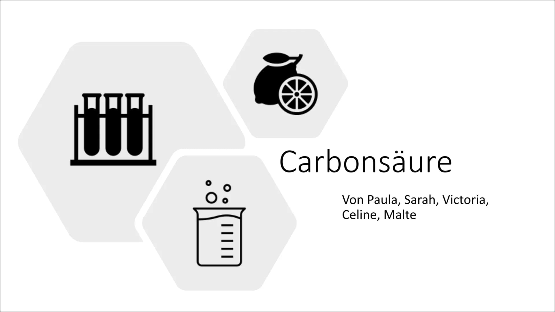Carbonsäure

Von Paula, Sarah, Victoria,
Celine, Malte Inhaltsverzeichnis

• Funktionelle Gruppe
• Synthese
• Anwendung + (Herstellung)
• Ei