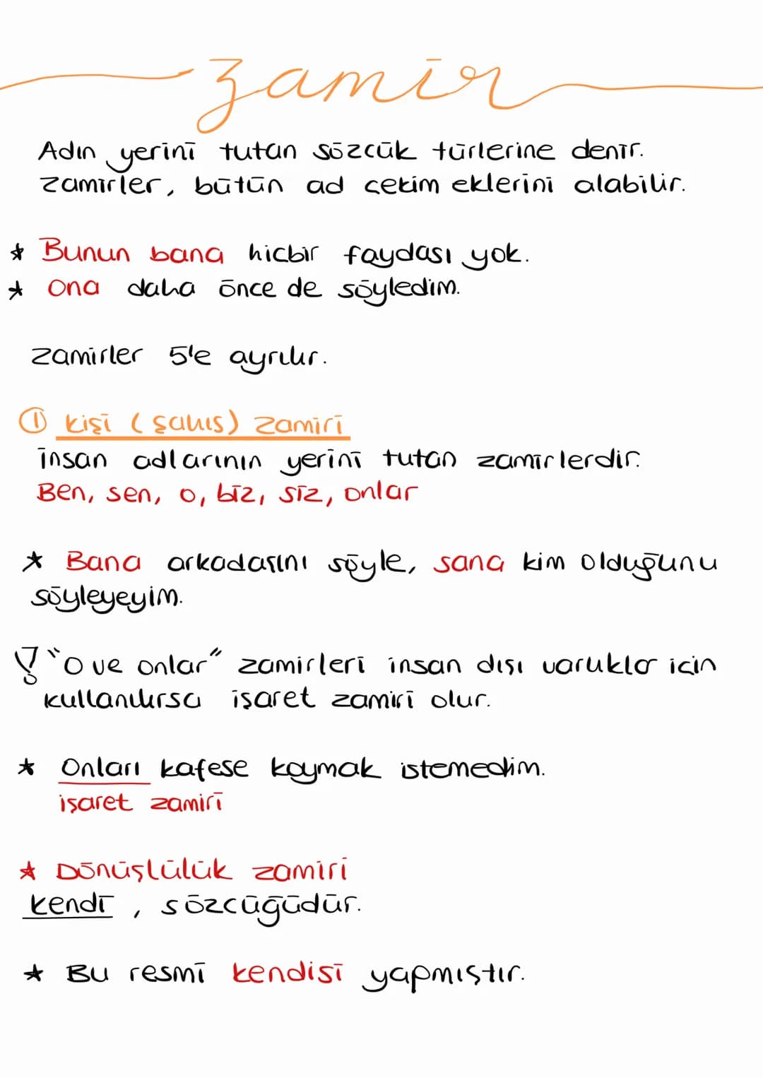 # zamir

Adın yerini tutan sözcük türlerine denir.
Zamirler, bütün ad çekim eklerini alabilir.
* Bunun bana hicbir faydası yok.
* ona daha ö