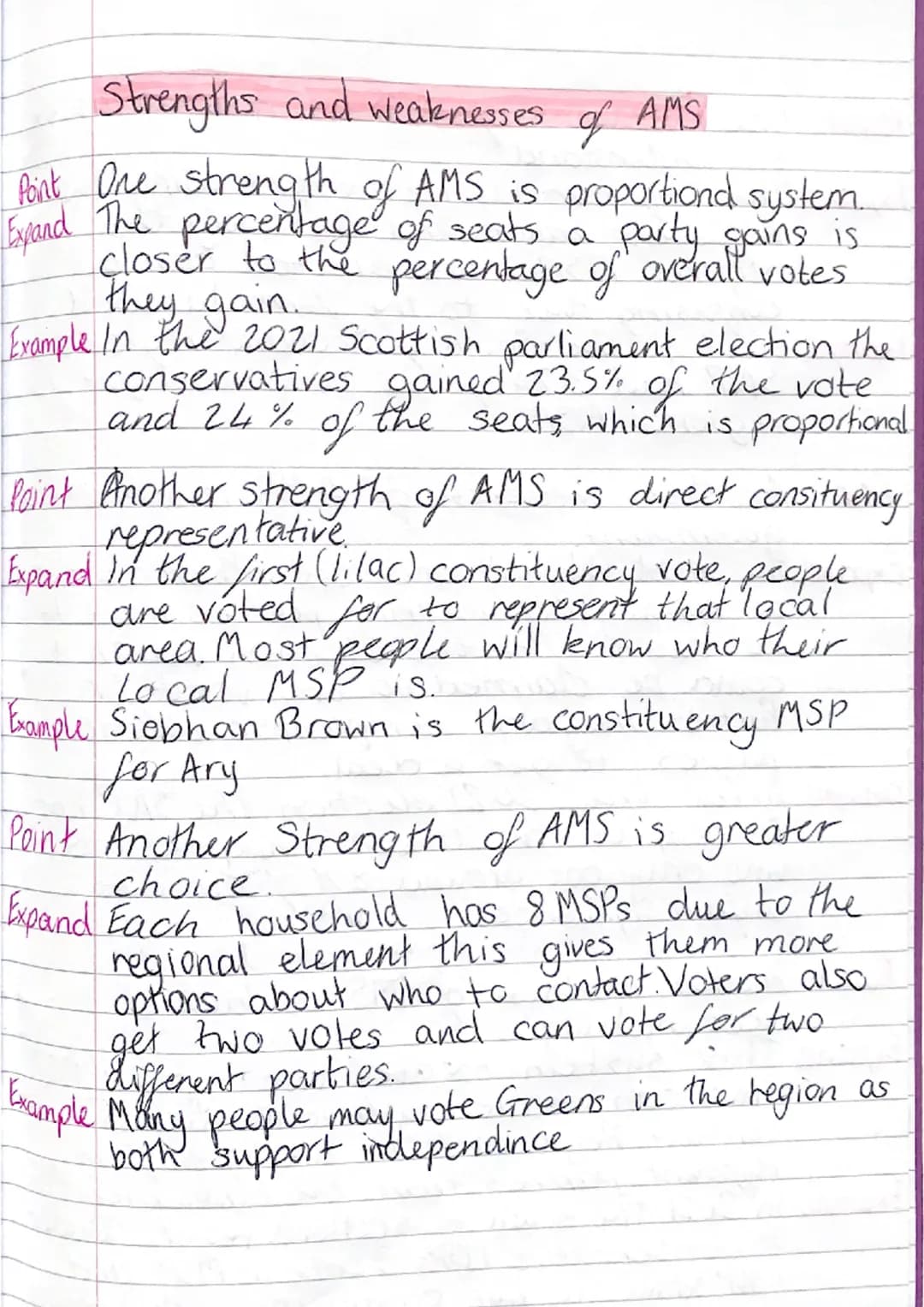# Voting systems

Key features of AMS

Point One feature of AMS is voters get
two votes

Expand This means that the people of Scotland
get t