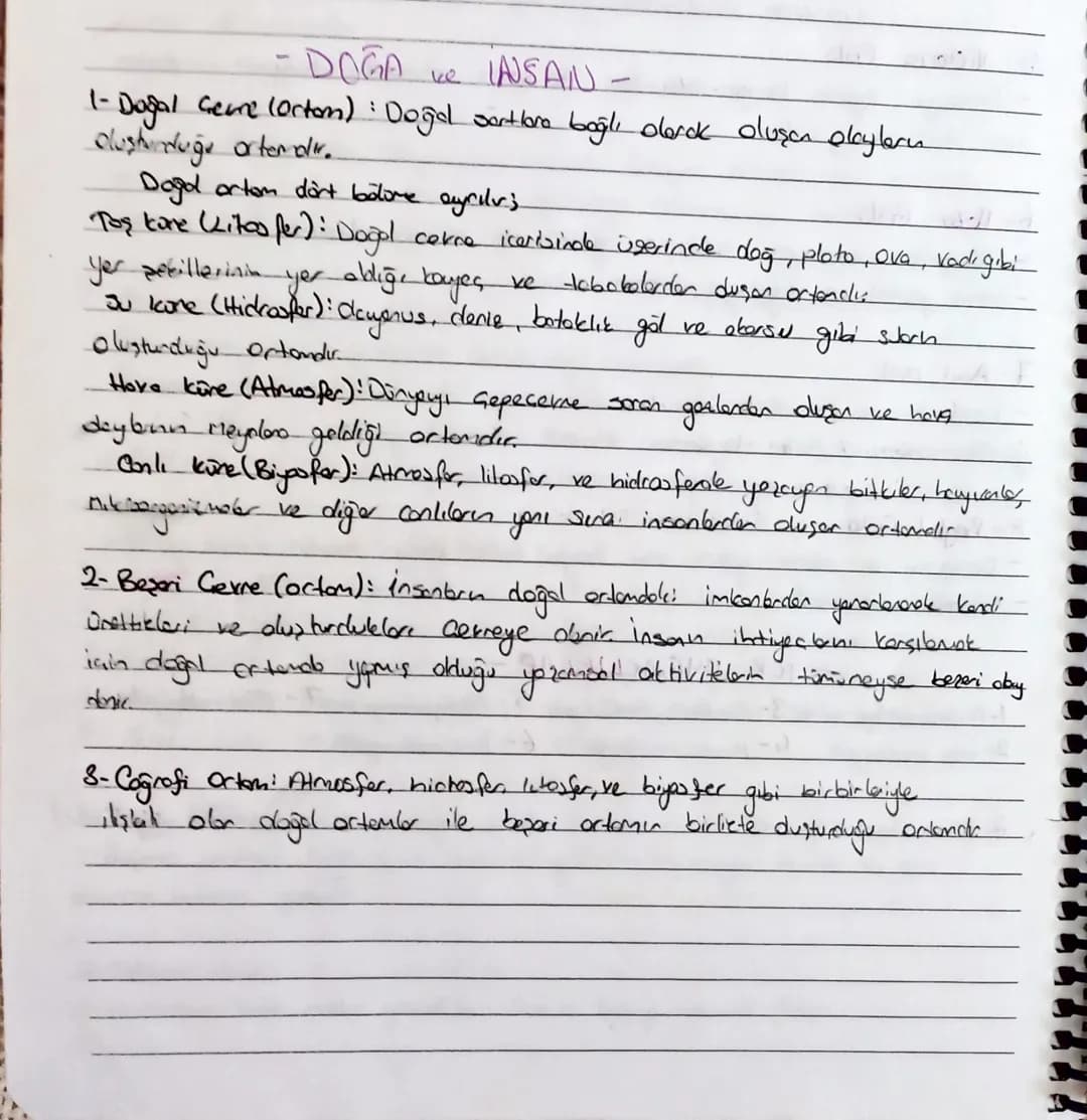 - DOGA ke INSAN-

1- Doğal Gerre (Orton) : Doğal sartlara bağlı olarak oluşan alkyleru
Oluşturduğu ortamdır.

Doğal ortom dört bolome ayrılı
