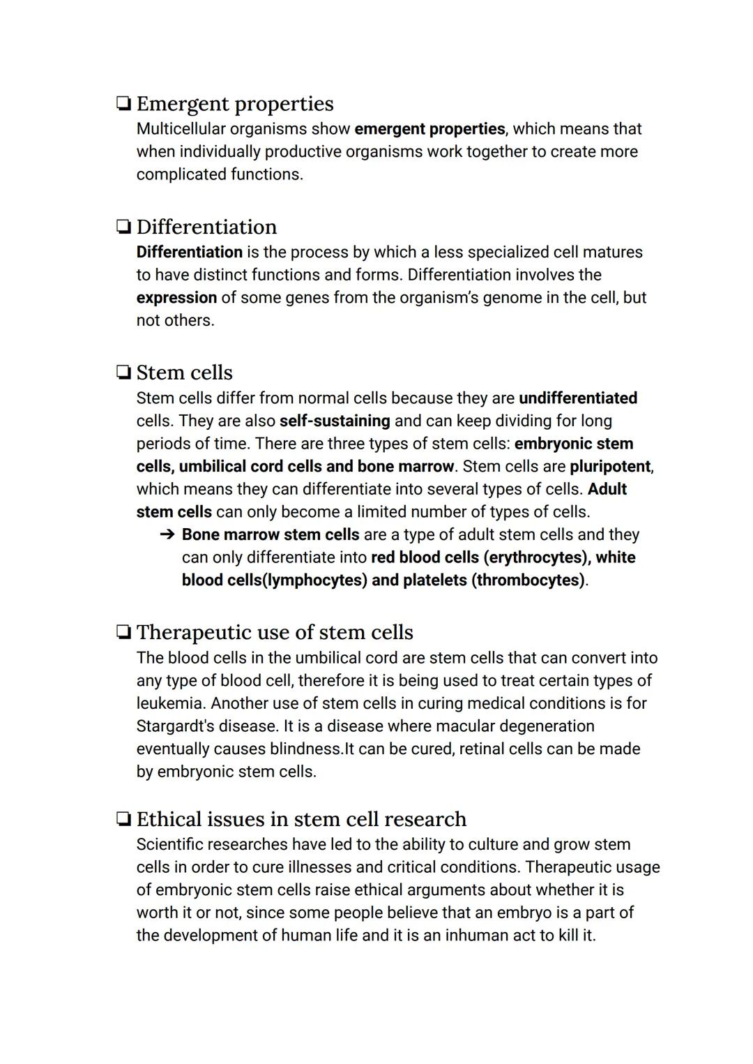 # CELL BIOLOGY 1 (SUMMARY)

## 1.1 Introduction to cells

The Cell Theory

The cell theory has three main principles: the cell is the smalle
