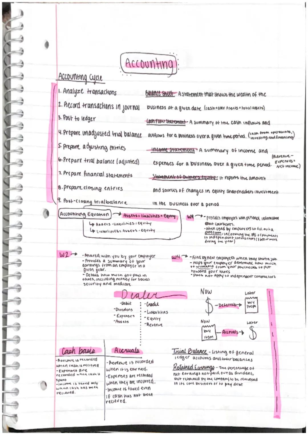 # Accounting Cycle

1. Analyze transactions
2. Record transactions in journal
3. Post to ledger
4. Prepare unadjusted trial balance
5. Prepa
