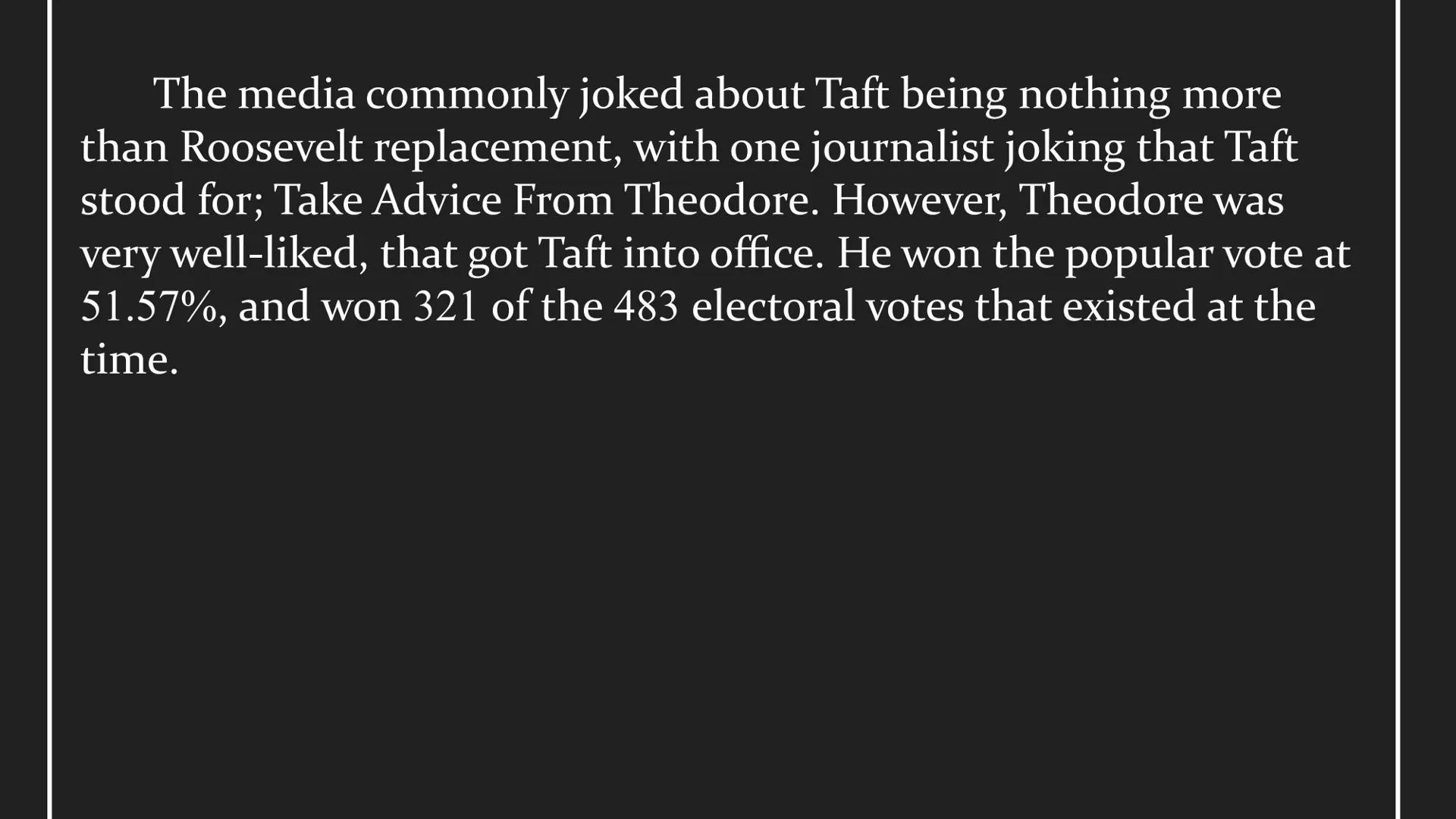 # William Howard Taft

The 27th US President  Pre-Presidency William was born September 15, 1857 in Cincinnati, Ohio. He
graduated second in