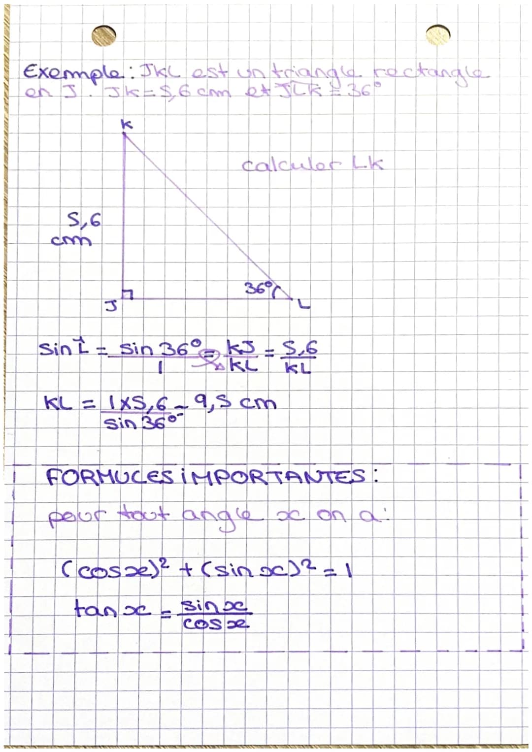 # MATHS

La Trigonométrie

côté opposé $\rightarrow$ hypotenuse $\leftarrow$

MEMO:

SOH: sinus
A
$\uparrow$
AB
CAH: cosinus côté adjacent à