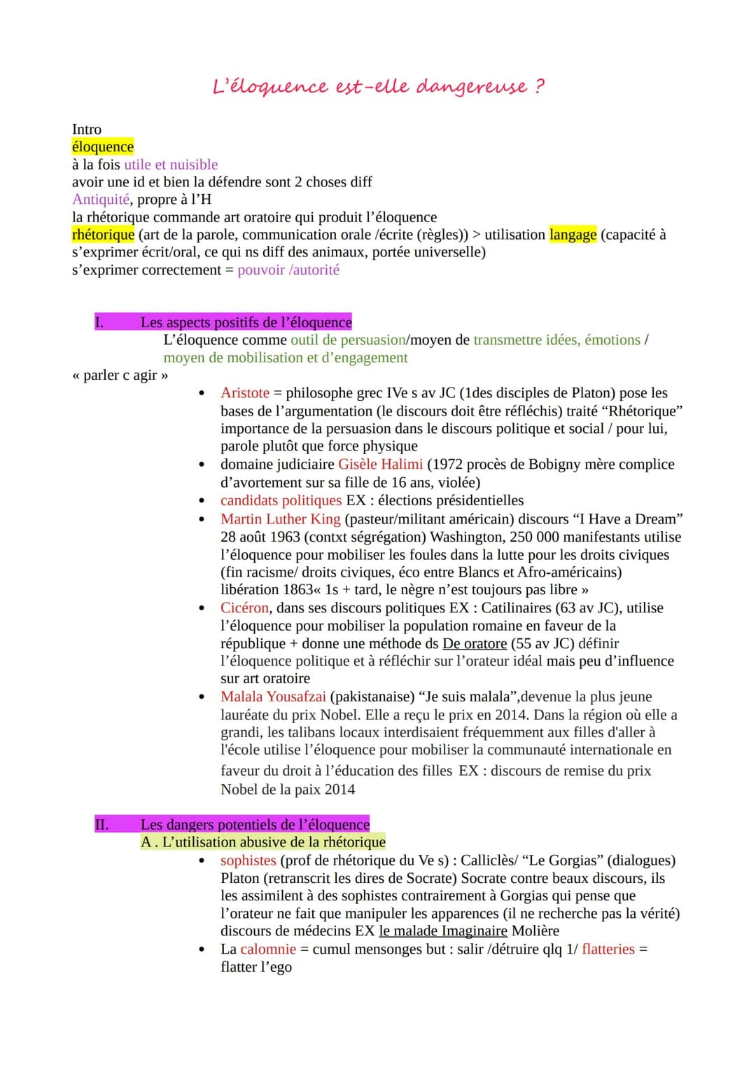 # L'éloquence est-elle dangereuse?

Intro
éloquence
à la fois utile et nuisible
avoir une id et bien la défendre sont 2 choses diff
Antiquit