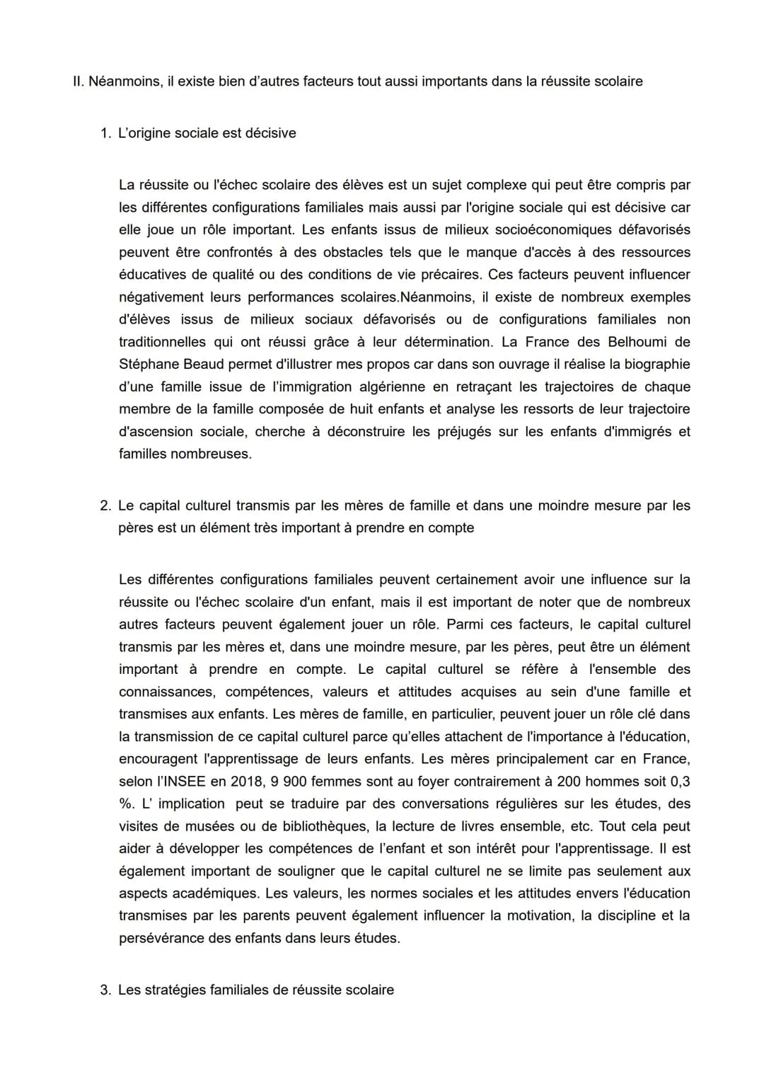 Les différentes configurations familiales sont-elles un déterminant pour expliquer la réussite ou
l'échec scolaire ?

Le lien entre la struc