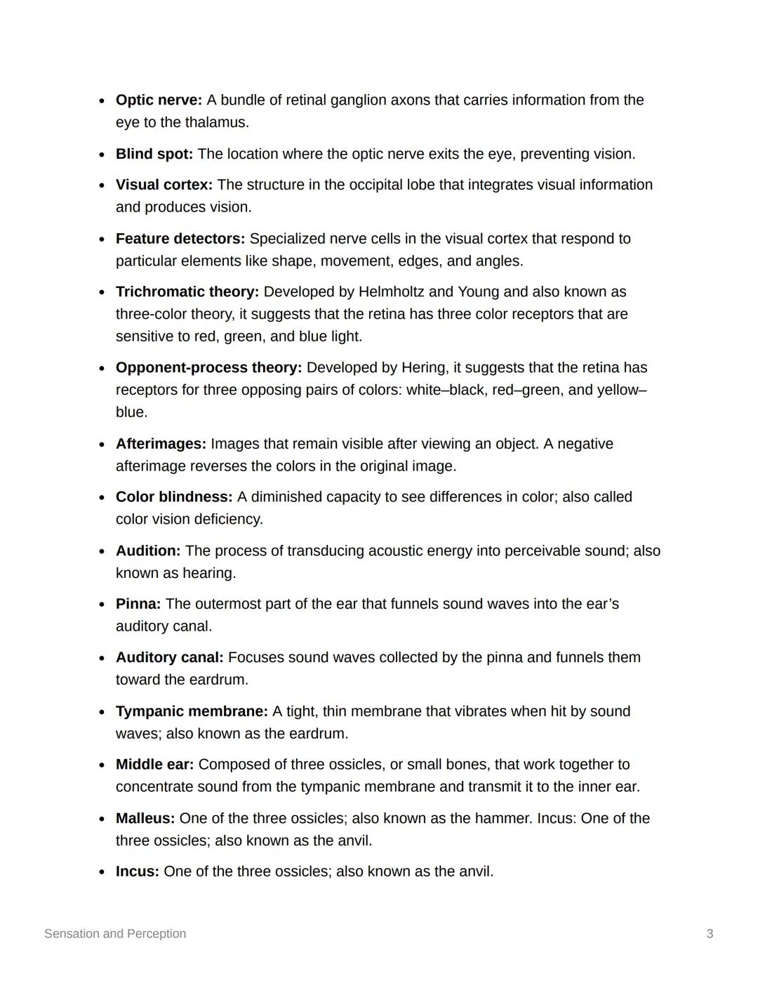 # Sensation and Perception

Key Takeaways: Sensation and Perception

1. Understanding the specialized nature of each sensory system enables 