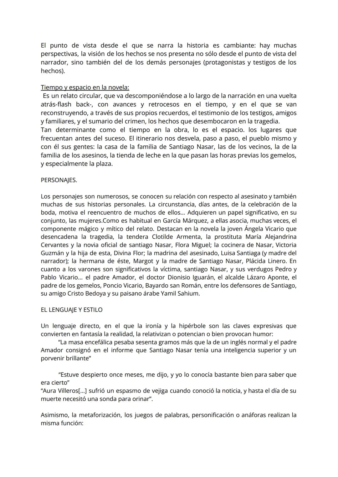 # Breve resumen de la historia.

La novela se compone de cinco unidades o secuencias narrativas sin numerar en las
que el argumento se va de