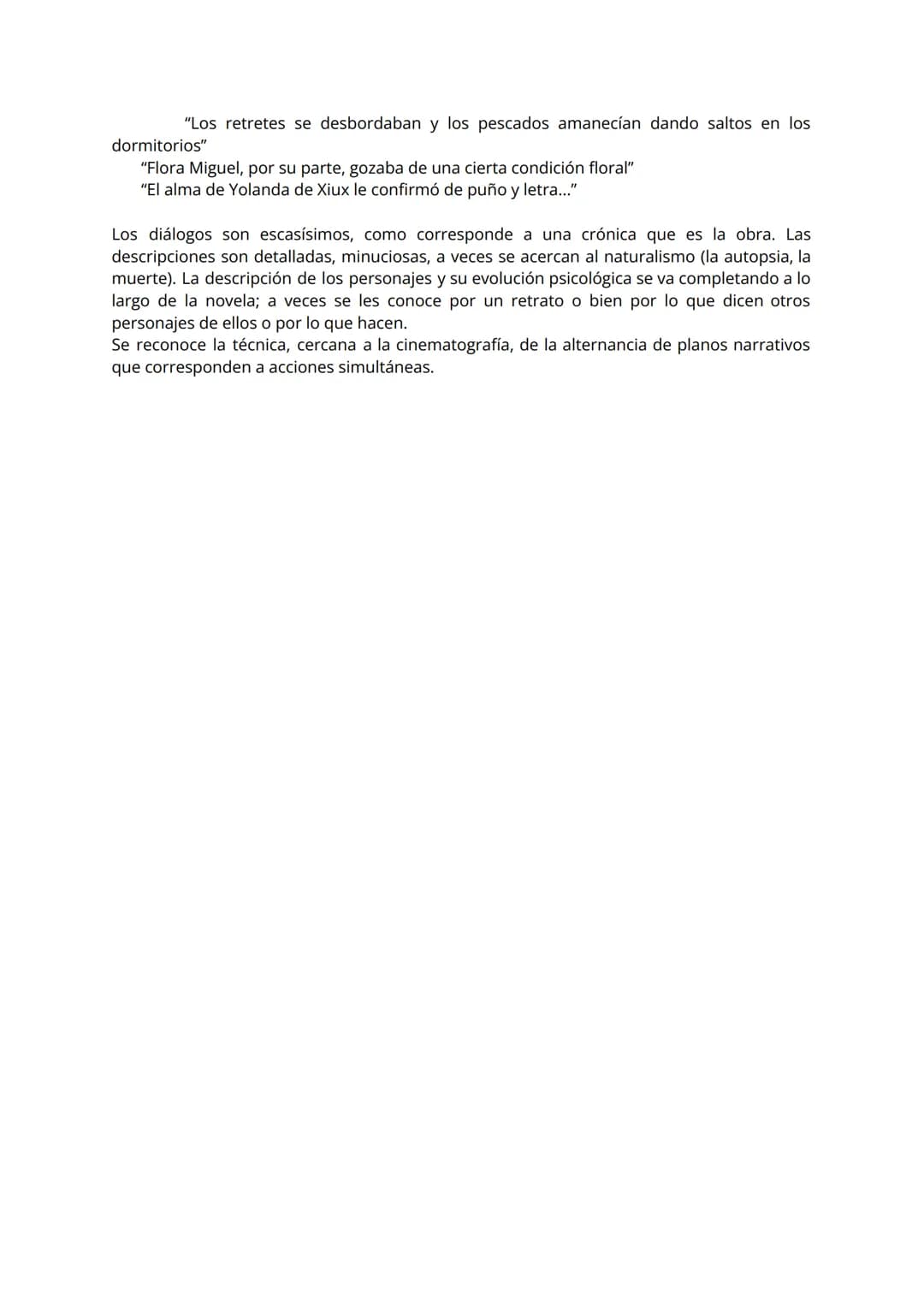 # Breve resumen de la historia.

La novela se compone de cinco unidades o secuencias narrativas sin numerar en las
que el argumento se va de